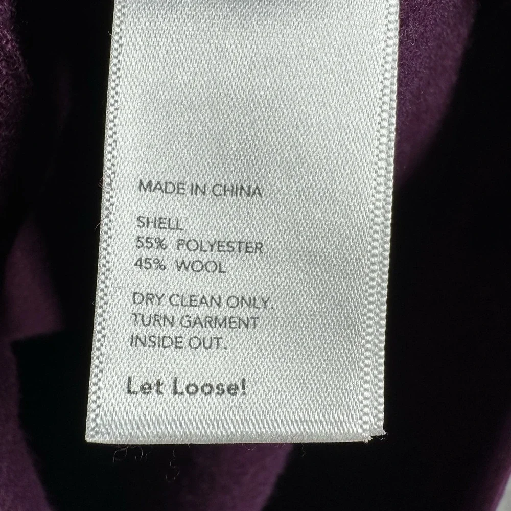 Kate Spade Saturday‎ Wool Blend Button Front Shirt Women's Size S Burgundy